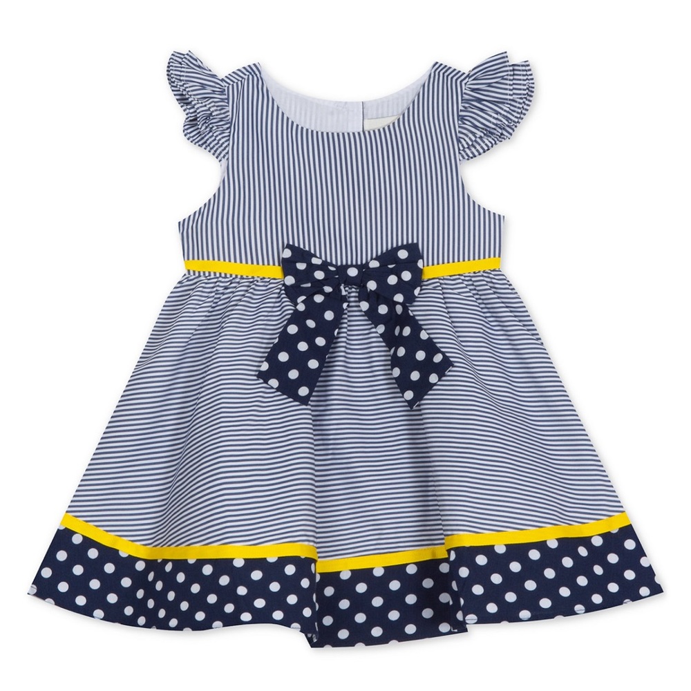 Rare Editions Baby Girl’s Stripes & Dots Dress
